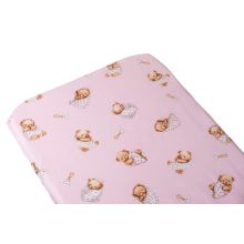 Paklodė su guma 120x60 "Golden goose pink"- medvilninė