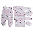 Kūdikio kraitelis - drabužėliai naujagimiui "Hug me" 5 dalių smėlio spalvos