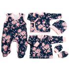 Komplekt vastsündinule 5-e osaline "Flora navy"