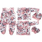 Kūdikio kraitelis - drabužėliai naujagimiui "Flora" 5 dalių