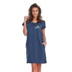 Puuvillane öösärk rasedatele naistele "Mamma" deep blue