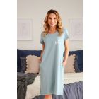 Puuvillane öösärk rasedatele naistele "Mamma" ice blue