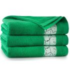 Rätik (Egiptuse puuvill) "Happy faces" 130X70 cm roheline