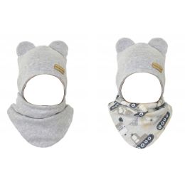 Beebi müts ja sall  "Love" - Grey