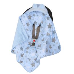 Pledas - vokelis automobilinei kėdutei "Blue stars" 80x80 cm
