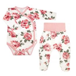 Drabužėliai kūdikiui "Big roses pink" 2 dalių