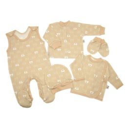 Komplekt vastsündinule 5-e osaline "Bear glamour beige"