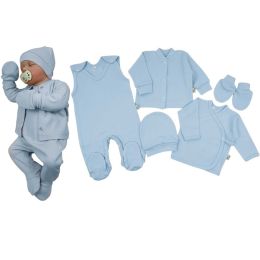 Kraitelis kūdikiui - šliaužtinukai, marškinėliai, kepurytė, pirštinytės su meškiukais