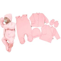 Kraitelis kūdikiui - šliaužtinukai, marškinėliai, kepurytė, pirštinytės su meškiukais