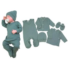 Kraitelis kūdikiui - šliaužtinukai, marškinėliai, kepurytė, pirštinytės su meškiukais