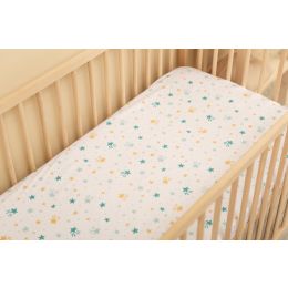 Paklodė su guma 120x60 "Golden goose pink"- medvilninė