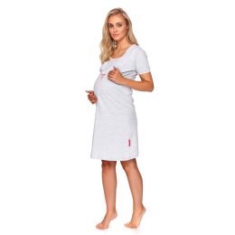 Puuvillane öösärk rasedatele naistele  "Ameli" light grey