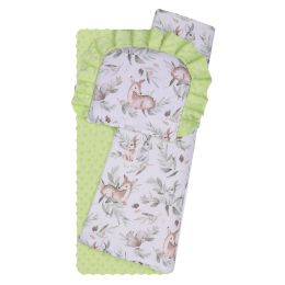 Komplektas vežimėliui "Deer" su žaliu minky 