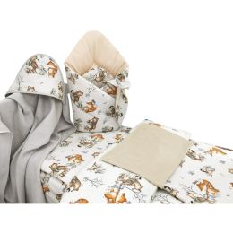 6-osaline vastsündinu komplekti "Beige forest family"